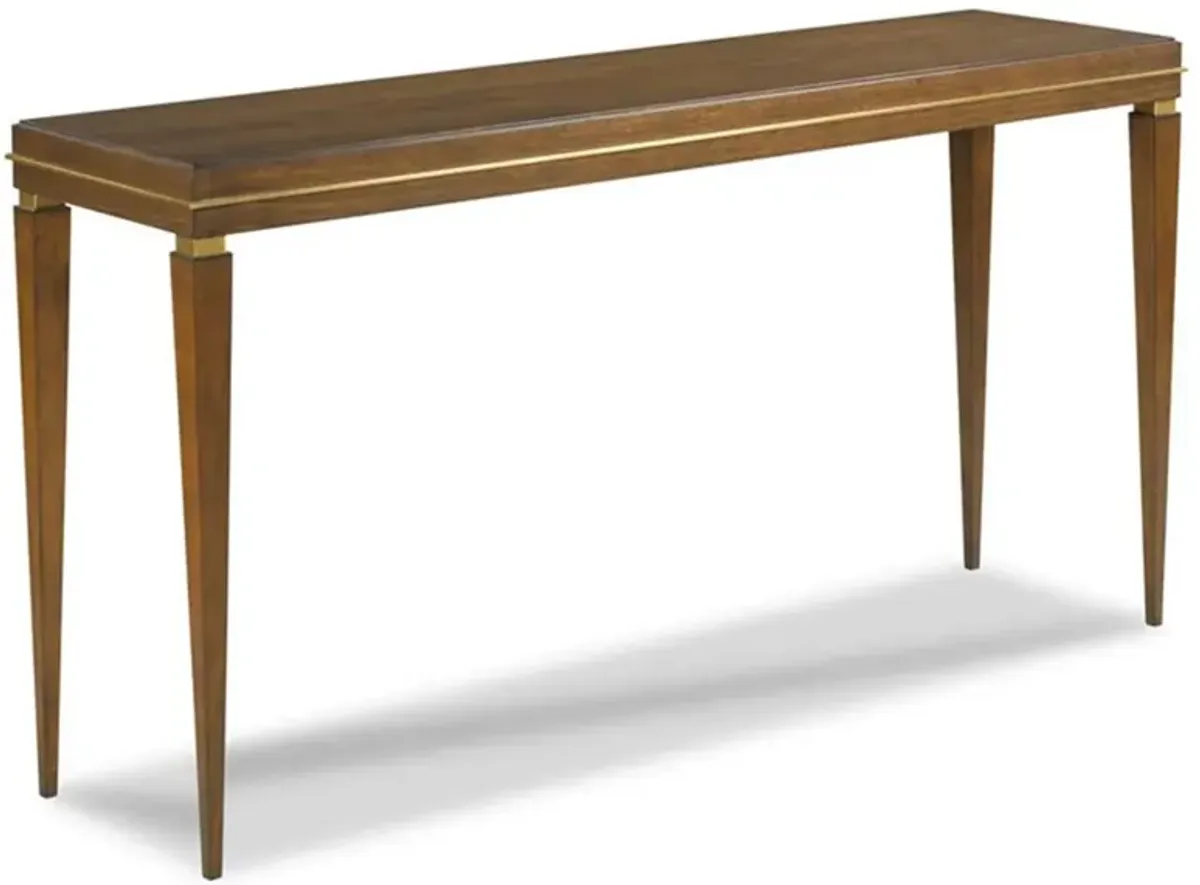 Ava Mid Century Modern Lisse Brown Wood Rectangular Console Table