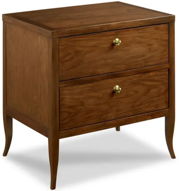 Sarah French Bordeaux Brown Wood Brass Pulls Dresser - Petite