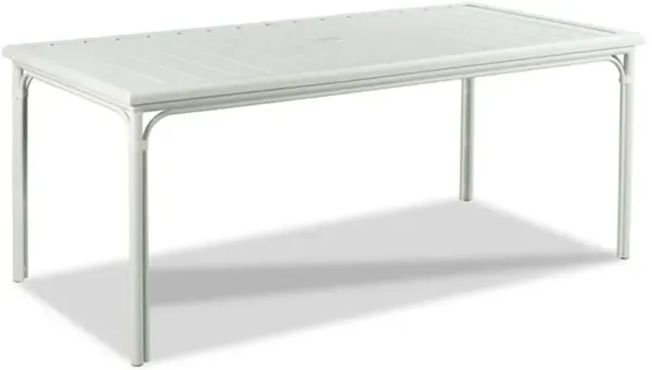 Carlyle Coastal Beach White Aluminum Outdoor Dining Table - 72"W