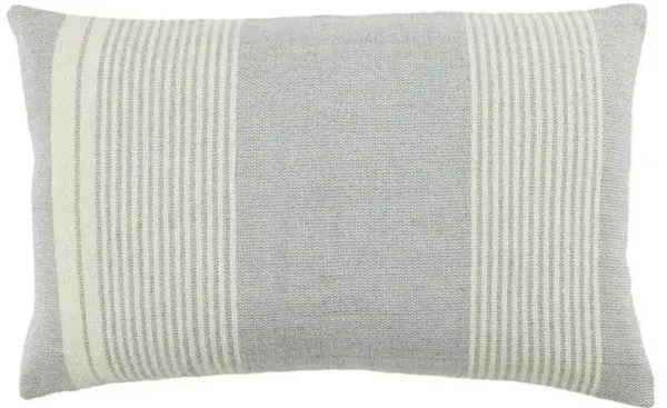 Katara Modern Grey Striped Indoor Outdoor Lumbar Pillow - 13x21