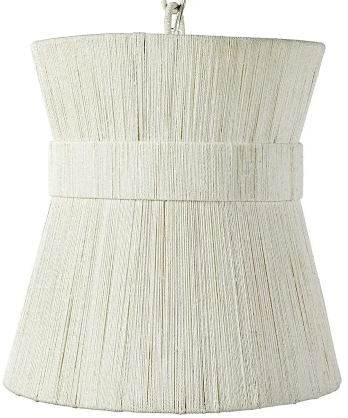 Palecek Cassidy Coastal Beach White Woven Abaca Rope Metal Frame Pendant