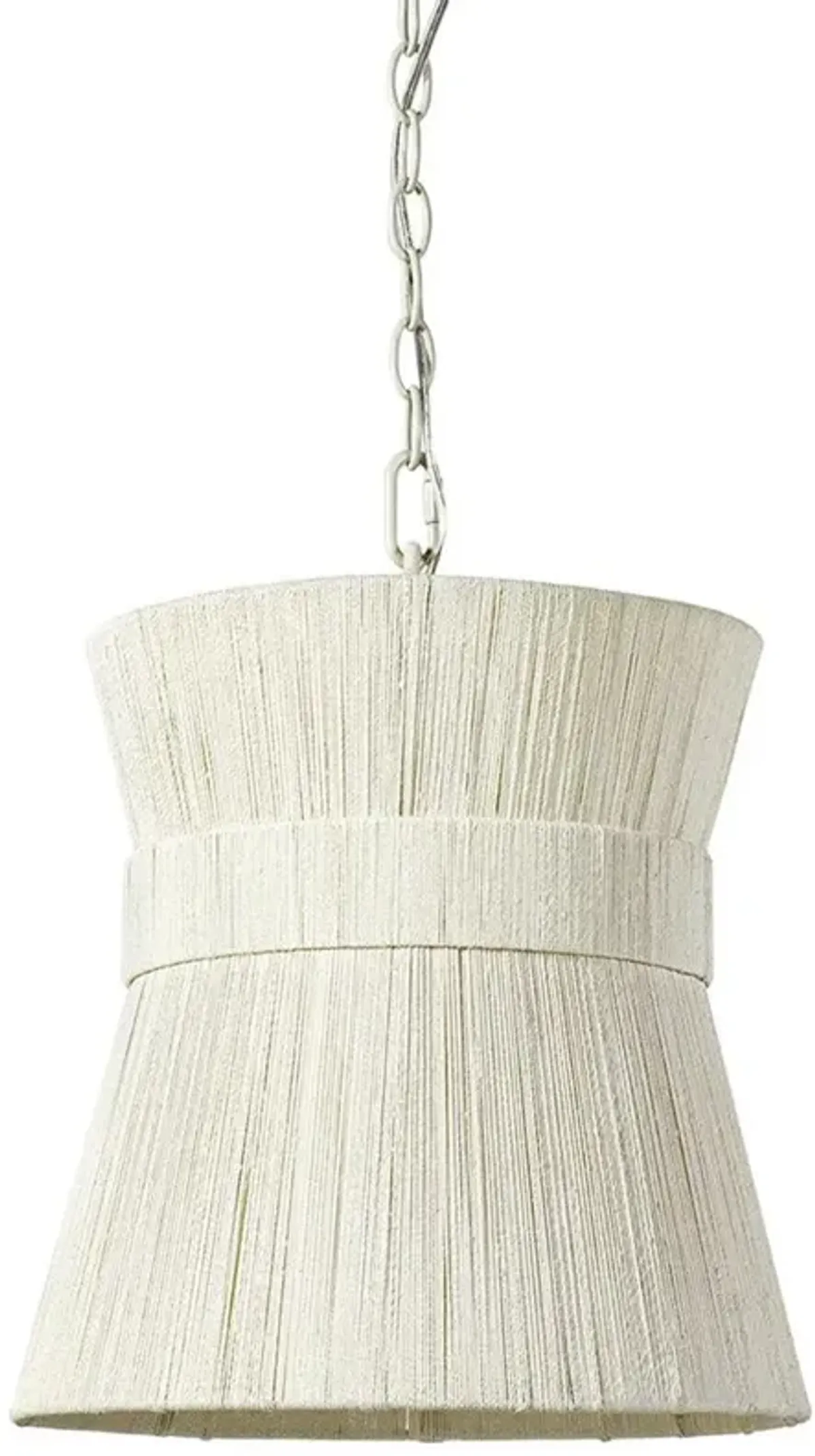 Palecek Cassidy Coastal Beach White Woven Abaca Rope Metal Frame Pendant