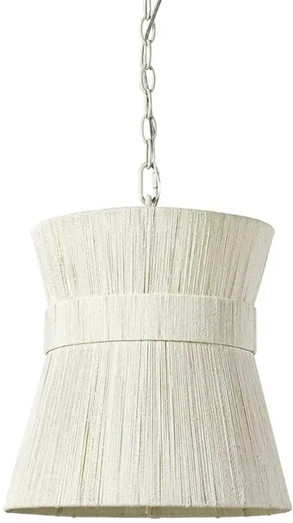 Palecek Cassidy Coastal Beach White Woven Abaca Rope Metal Frame Pendant