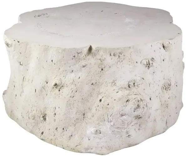 Nephele Roman Coastal Beach Off-White Resin Outdoor Block Coffee Table