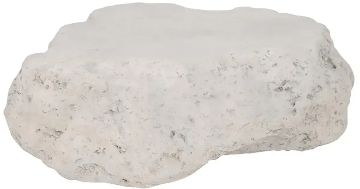 Yanis Coastal Off-White Resin Drum Outdoor Coffee Table - Small