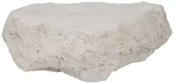 Yanis Coastal Off-White Resin Drum Outdoor Coffee Table - Small