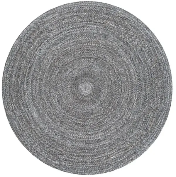 Ali Modern Classic Dark Grey Textured Solid Rug - 8' Round