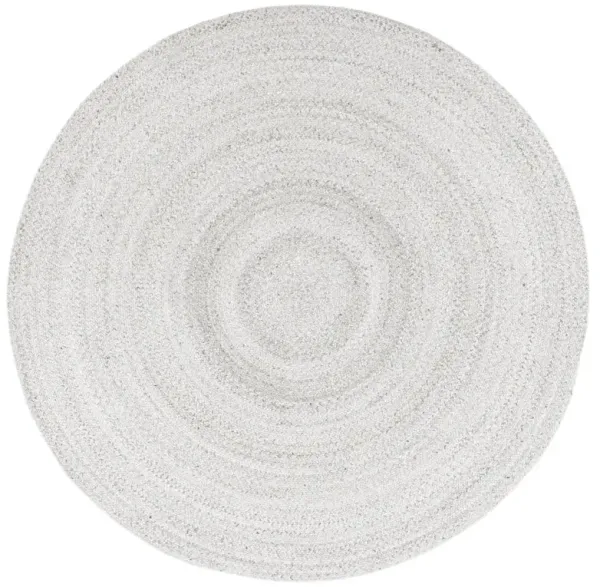 Ali Modern Classic Light Grey Textured Solid Rug - 6' Round