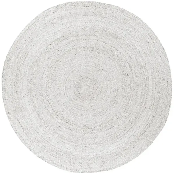 Ali Modern Classic Light Grey Textured Solid Rug - 8' Round