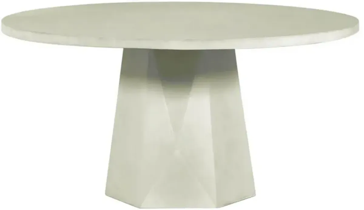 Barley Industrial Loft Off White Concrete Round Pedestal Outdoor Dining Table - 60"W