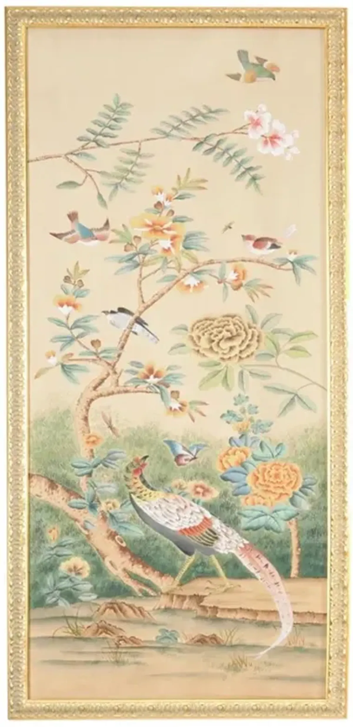 Eden French Country Birds Gold Frame Painting