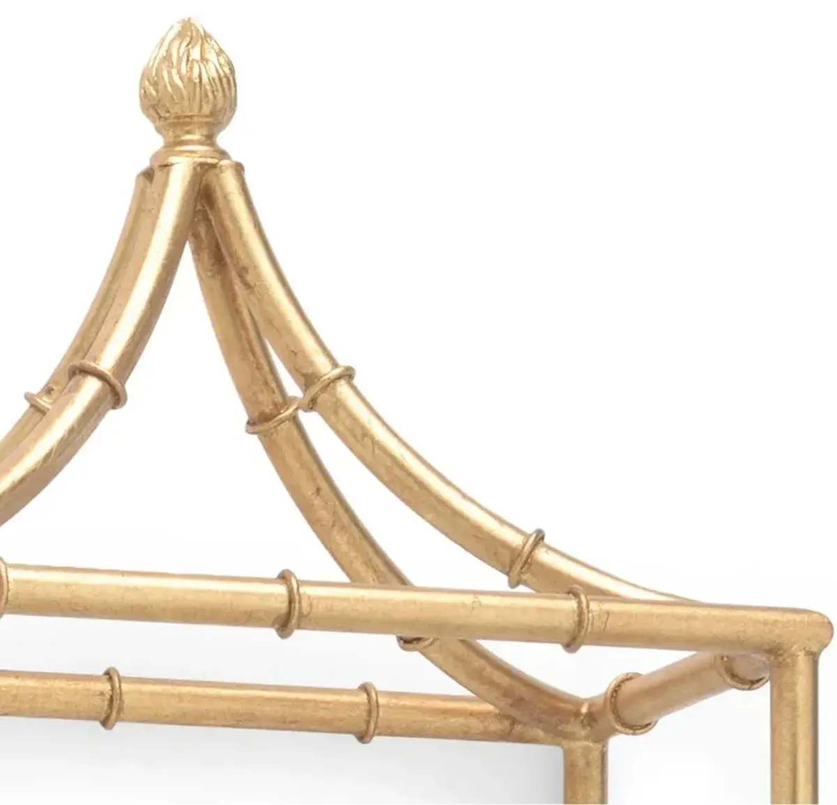 Milani Global Bazaar Gold Leaf Iron Clear Glass Wall Shelf