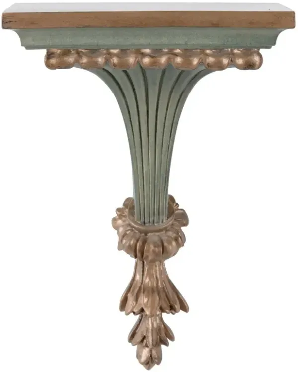 Cleo French Country Old Blue Bracket Wall Shelf