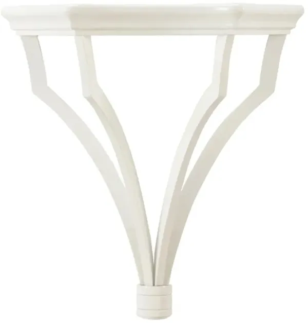 Vincent French Country White Wood Wall Bracket Shelf - Large