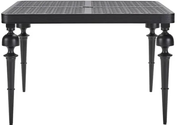 Hermine French Black Patterned Aluminum Outdoor Square Dining Table - 45"W