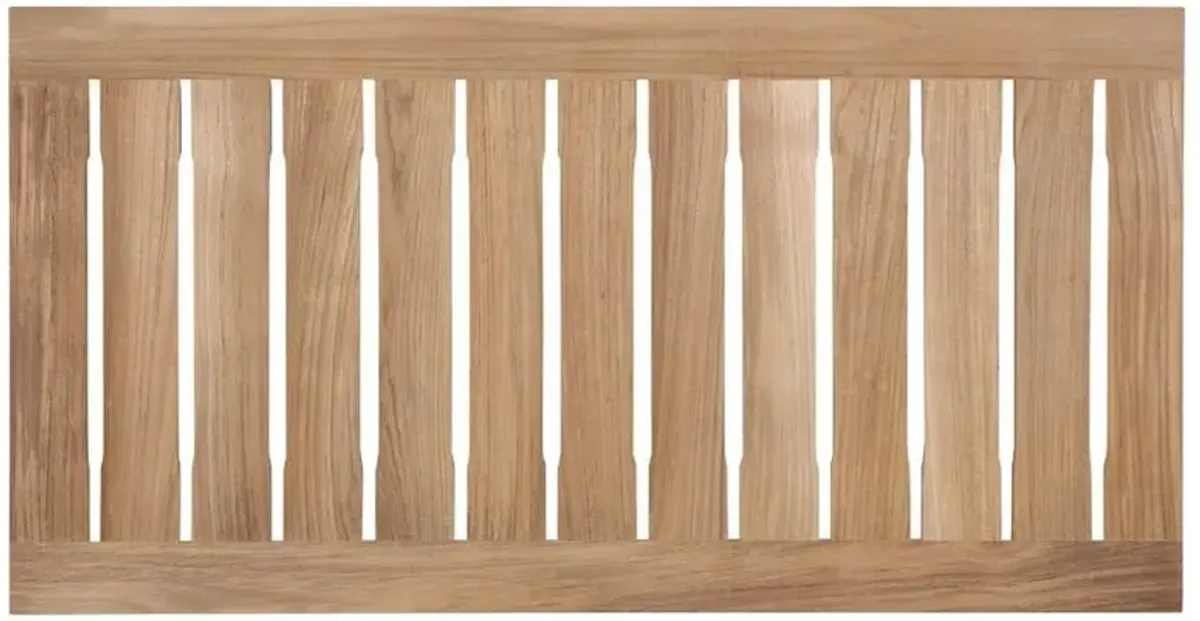 Eliora Coastal Beach Natural Teak Wood Outdoor Rectangular Coffee Table