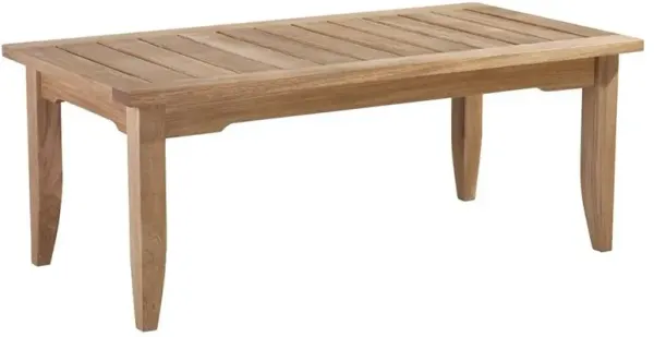 Eliora Coastal Beach Natural Teak Wood Outdoor Rectangular Coffee Table