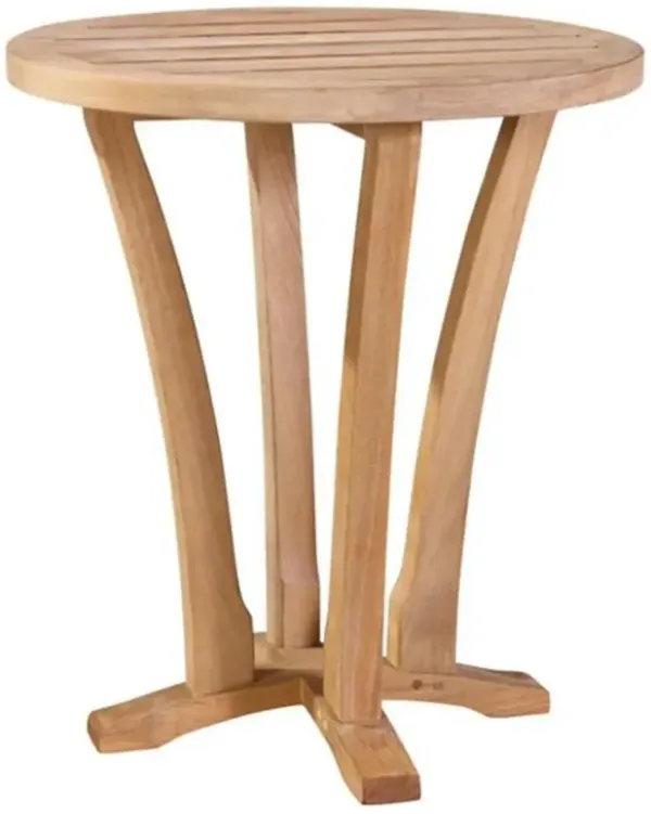Eliora Coastal Beach Natural Teak Wood Outdoor Round Side Table