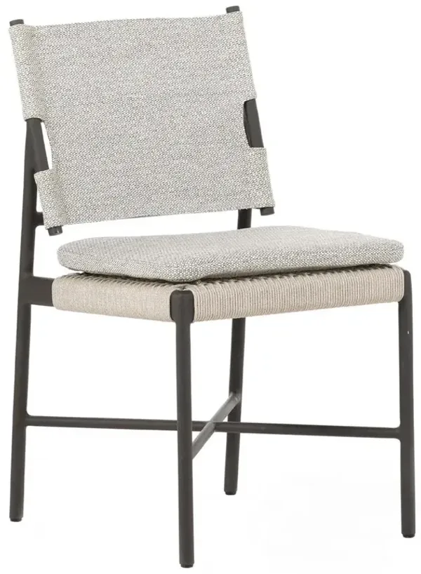 Rosalie Modern Classic Grey Upholstered Bronze Aluminum Outdoor Dining Chair
