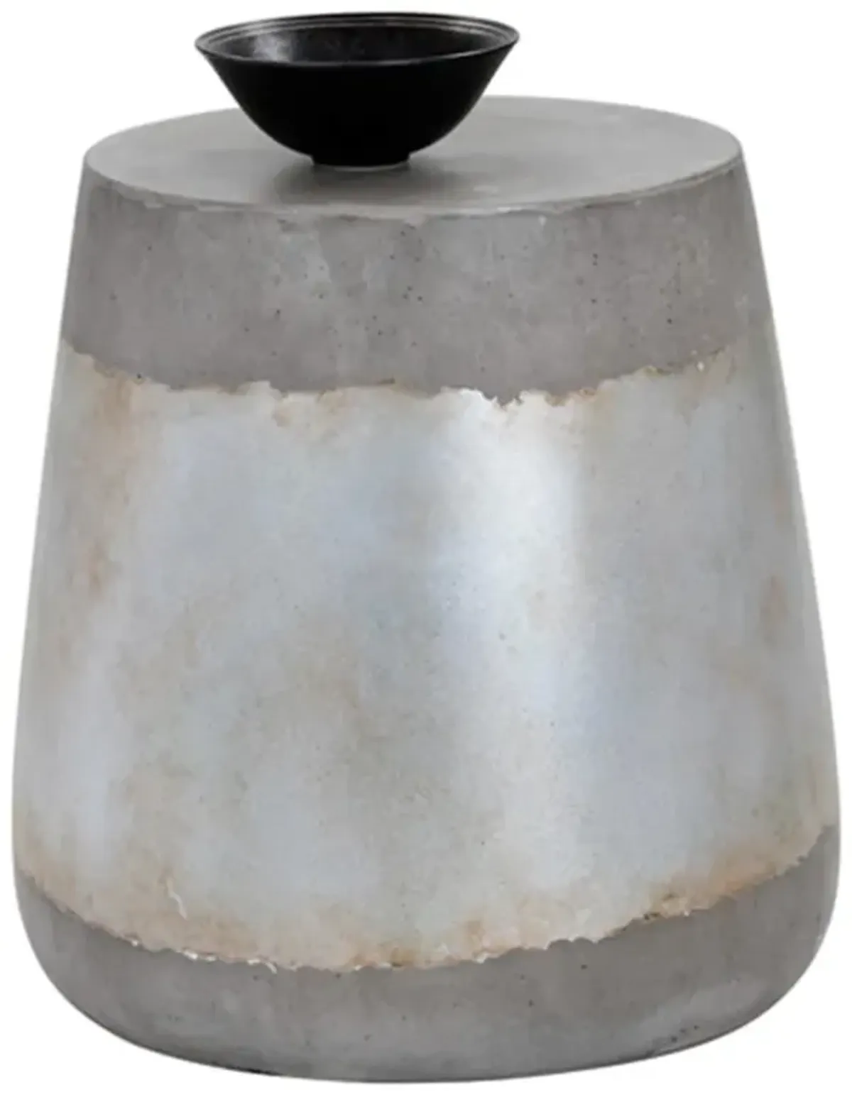 Costera Industrial Grey Concrete Round Drum Outdoor Side Table