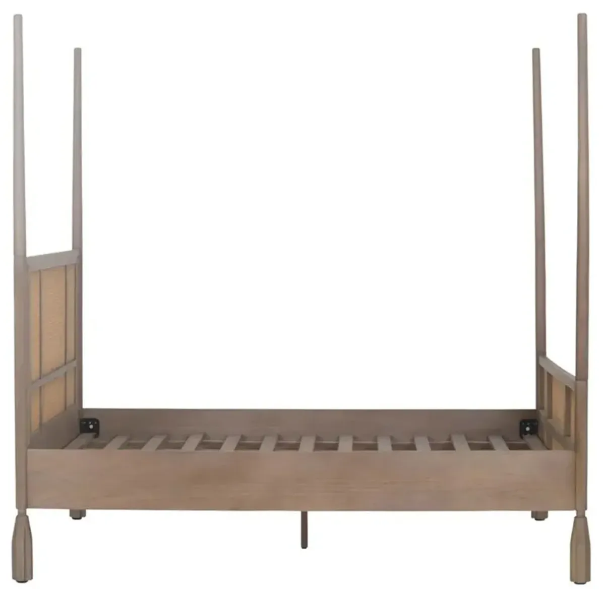 Harley Coastal Beach Porcini Wood Natural Cane 4 Poster Bed - Queen