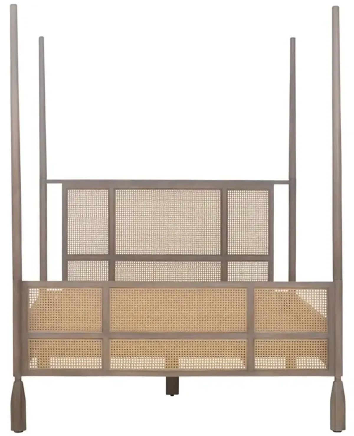 Harley Coastal Beach Porcini Wood Natural Cane 4 Poster Bed - Queen