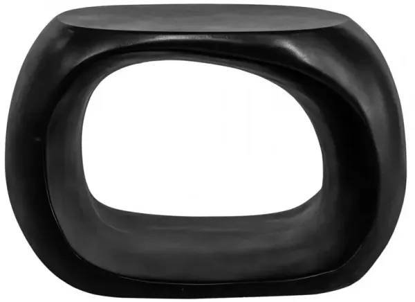 Alex Industrial Loft Black Concrete Oval Outdoor Stool