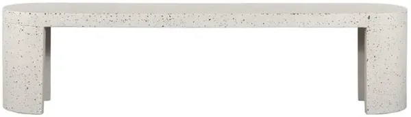 Lyone Industrial Loft White Cement Speckled Terrazzo Oval Outdoor Bench