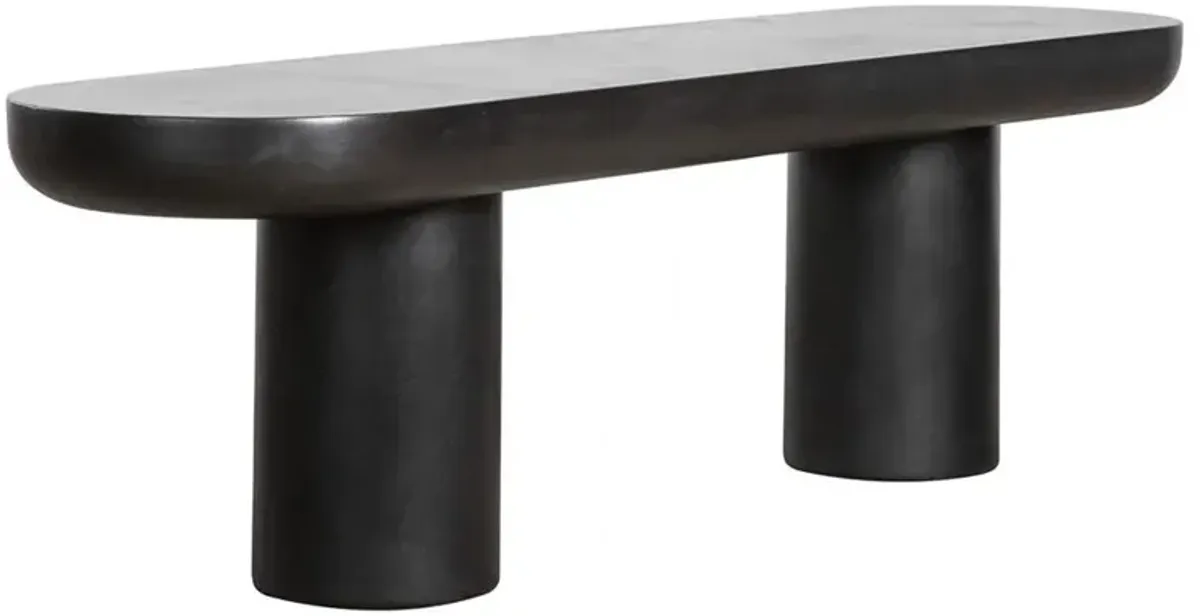Gino Industrial Loft Black Concrete Outdoor Bench
