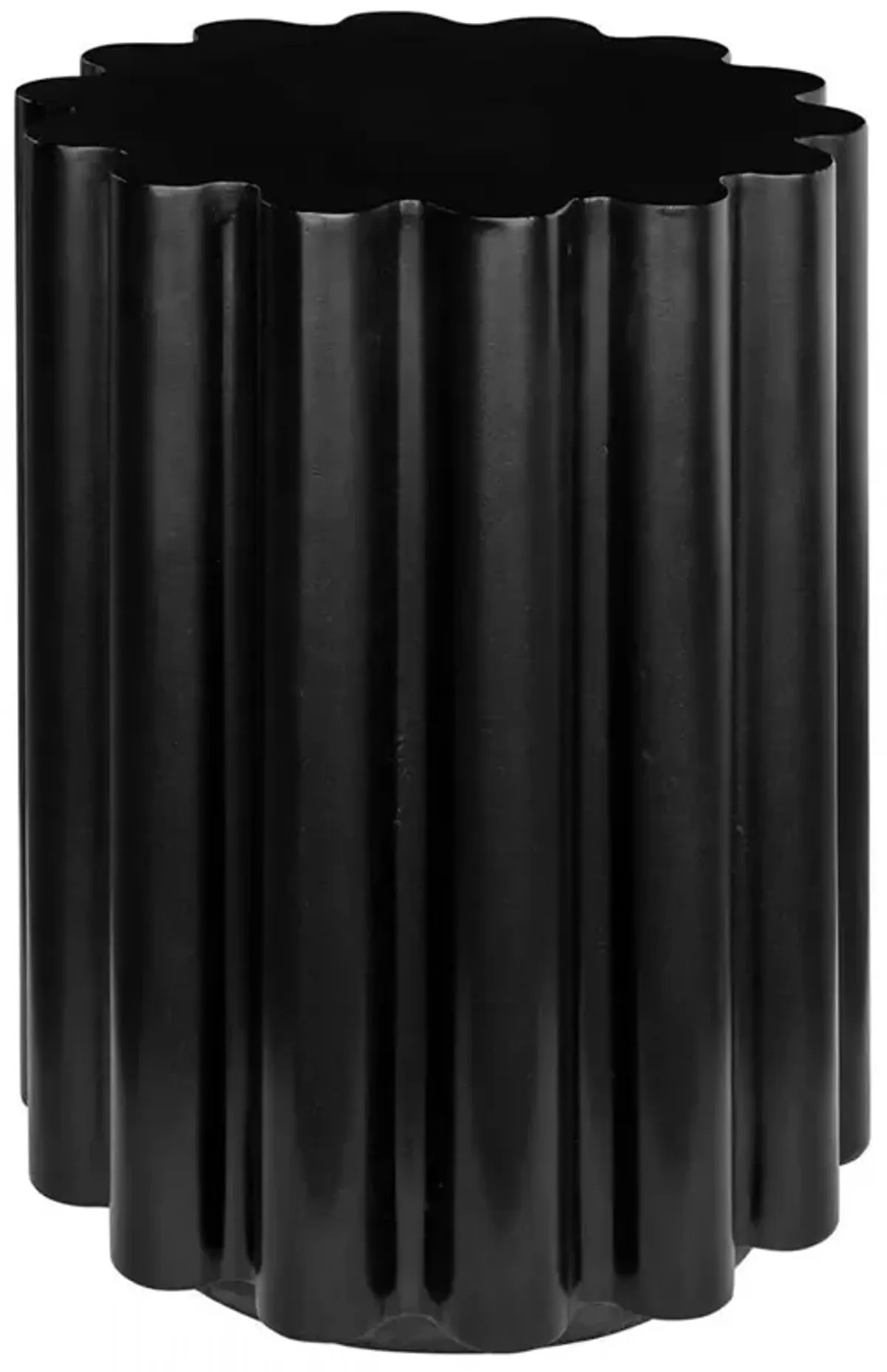 Luke Industrial Loft Black Concrete Outdoor Side End Table