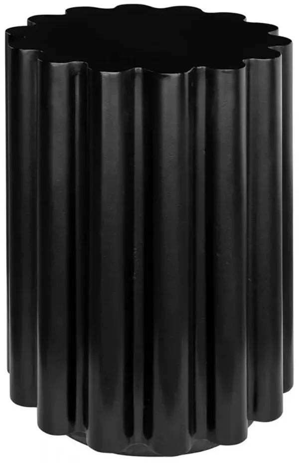 Luke Industrial Loft Black Concrete Outdoor Side End Table