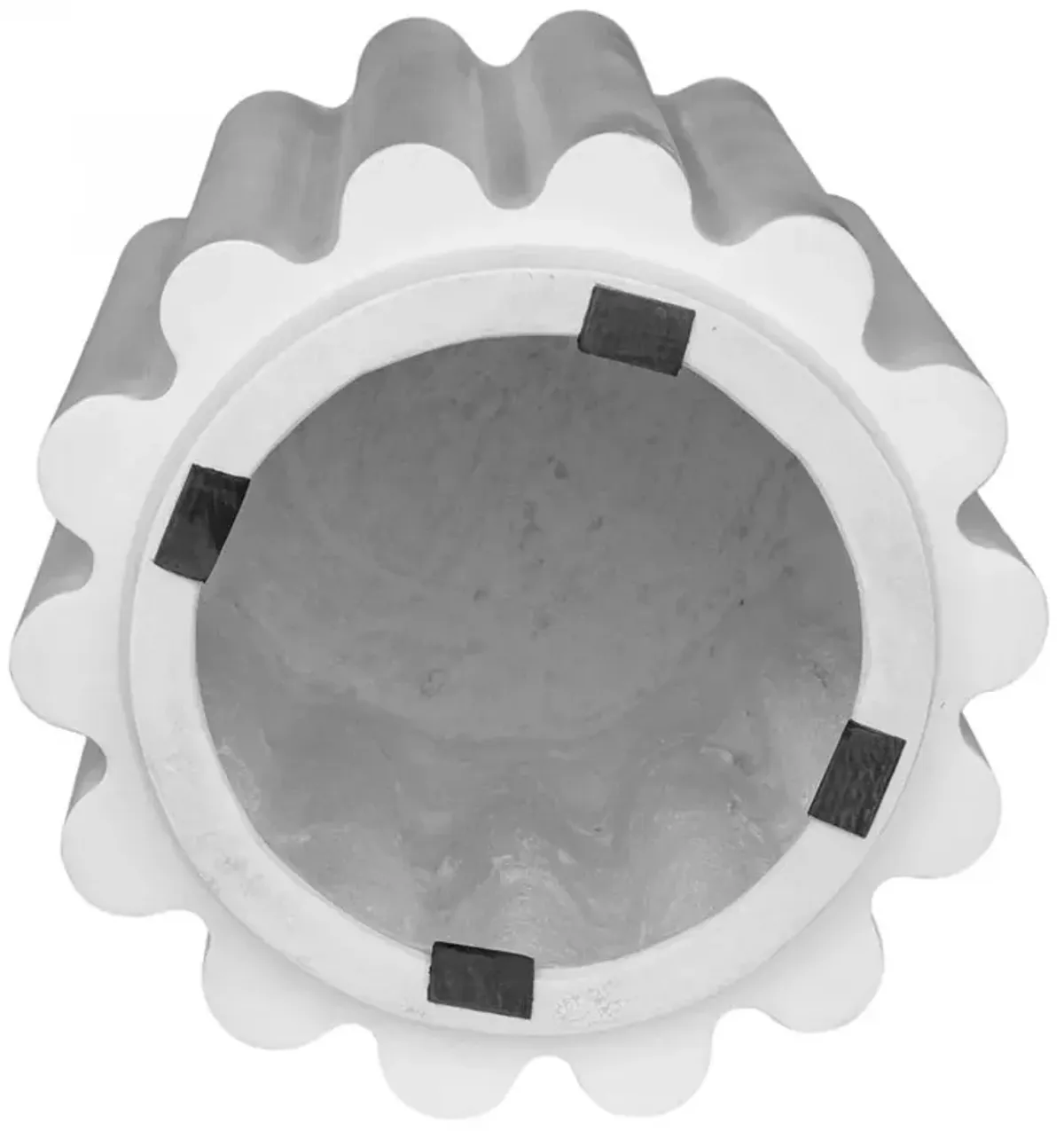 Luke Industrial Loft White Concrete Outdoor Side End Table