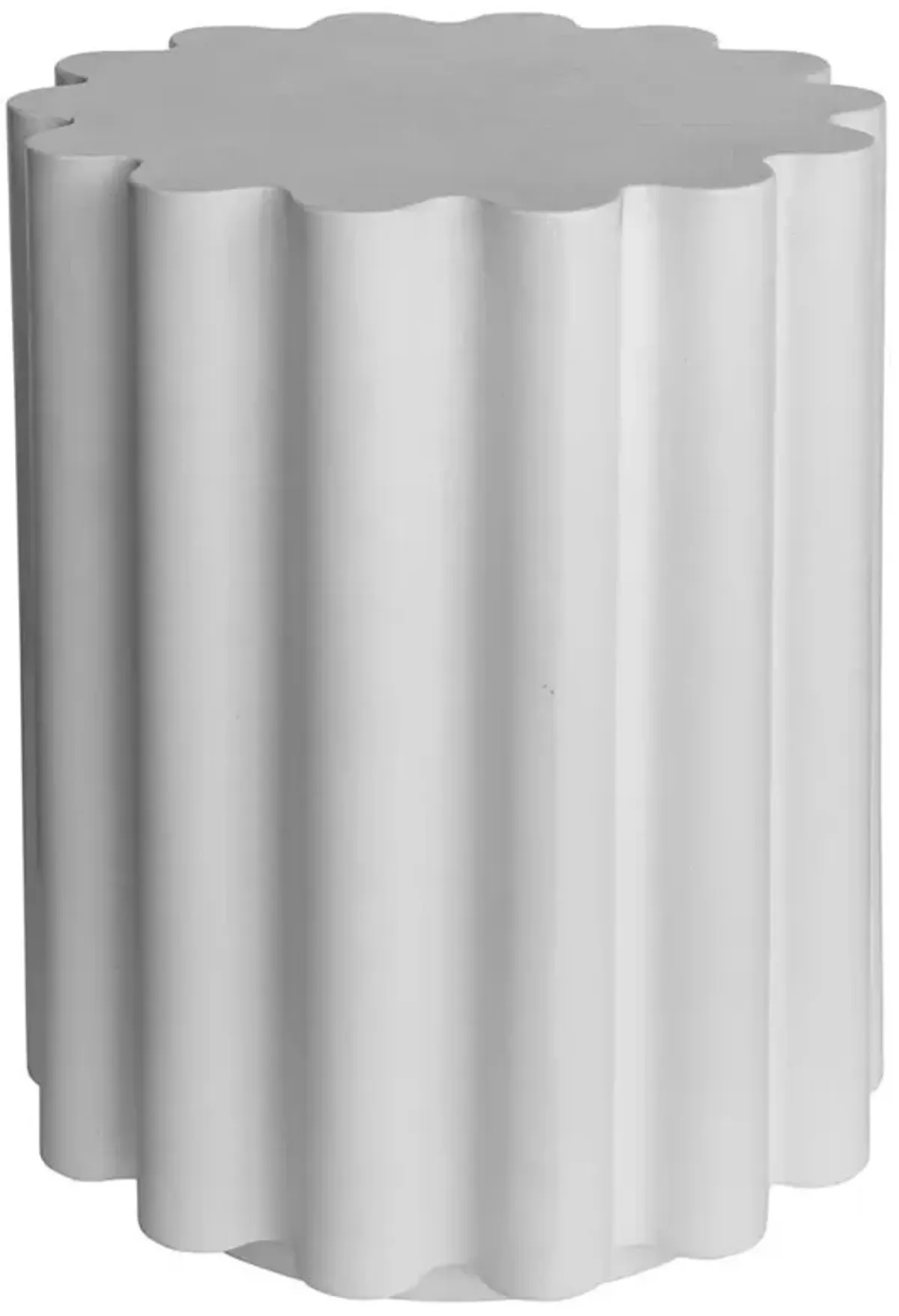 Luke Industrial Loft White Concrete Outdoor Side End Table