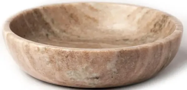 Rafiya Rustic Lodge Brown Marble Decorative Bowl - Medium