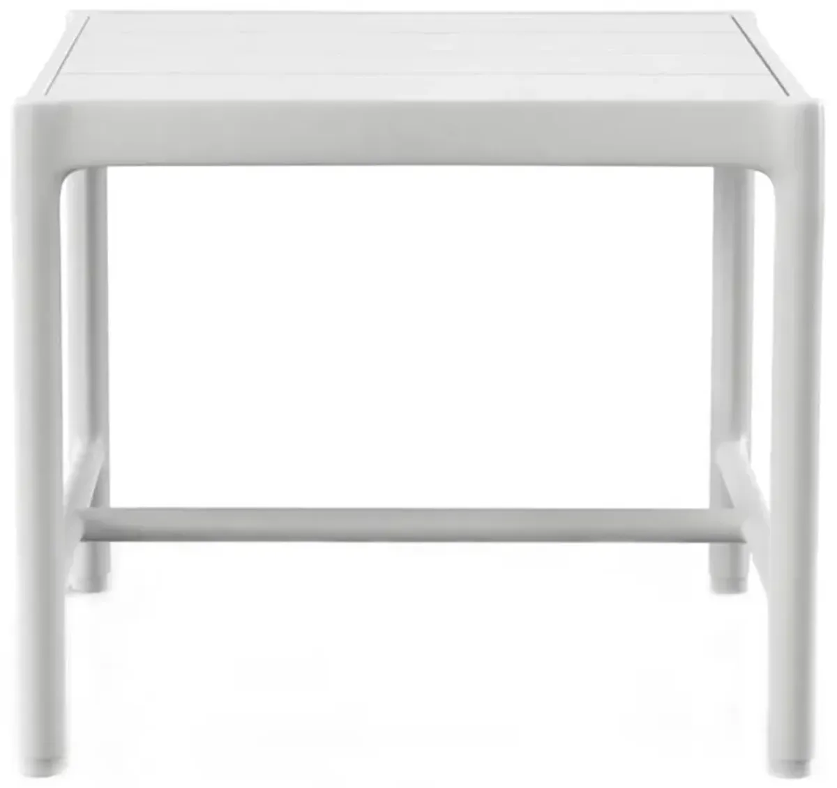 Callie White Aluminum Outdoor Rectangular End Table