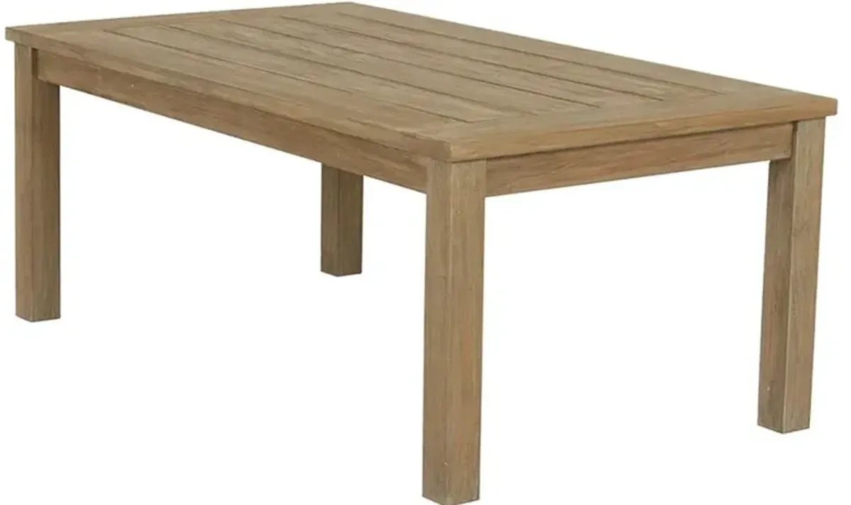 Amina Coastal Natural Teak Wood Rectangular Outdoor Coffee Table
