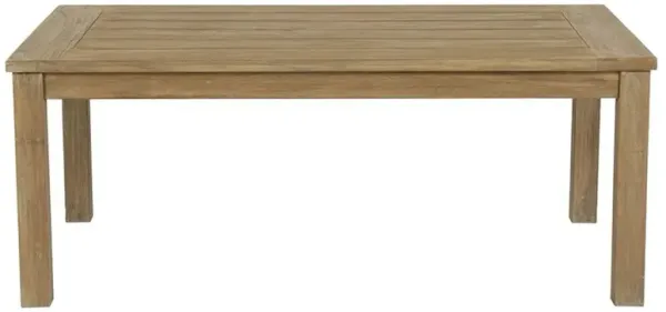 Amina Coastal Natural Teak Wood Rectangular Outdoor Coffee Table
