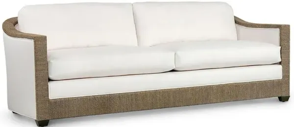 Palecek Pearson Coastal Ash Grey Rope Hardwood Frame White Performance Sofa - 86"W