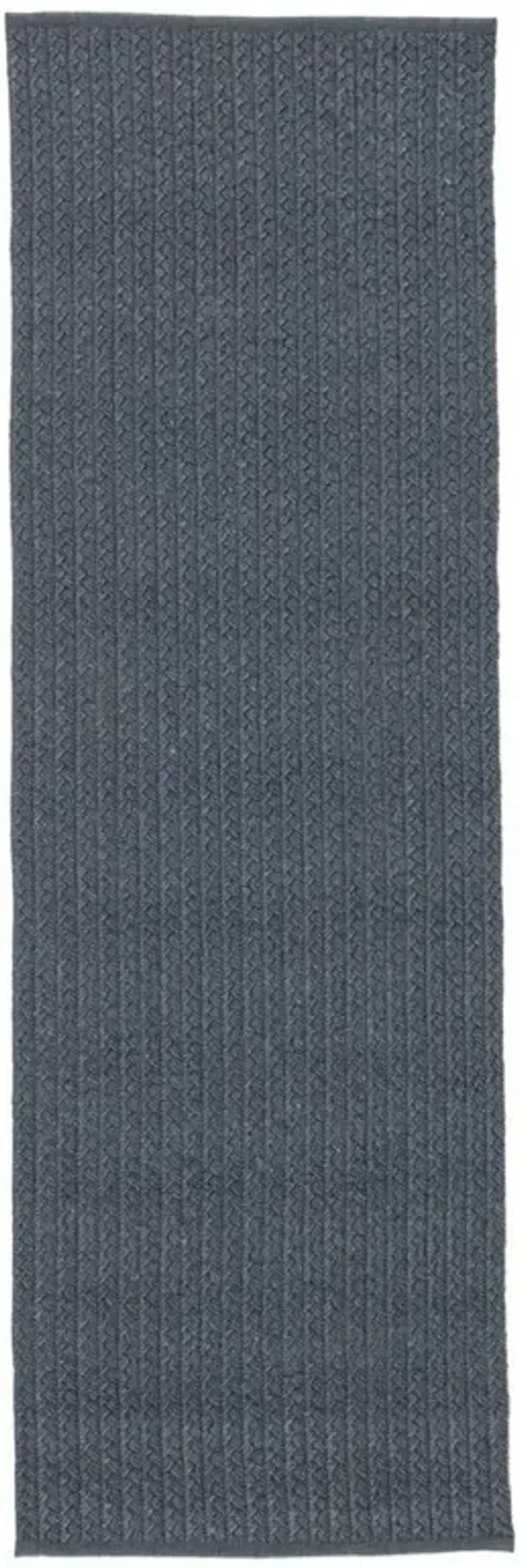 Noemi Modern Classic Blue Braided Solid Indoor Outdoor Rug - 2'6"x8'