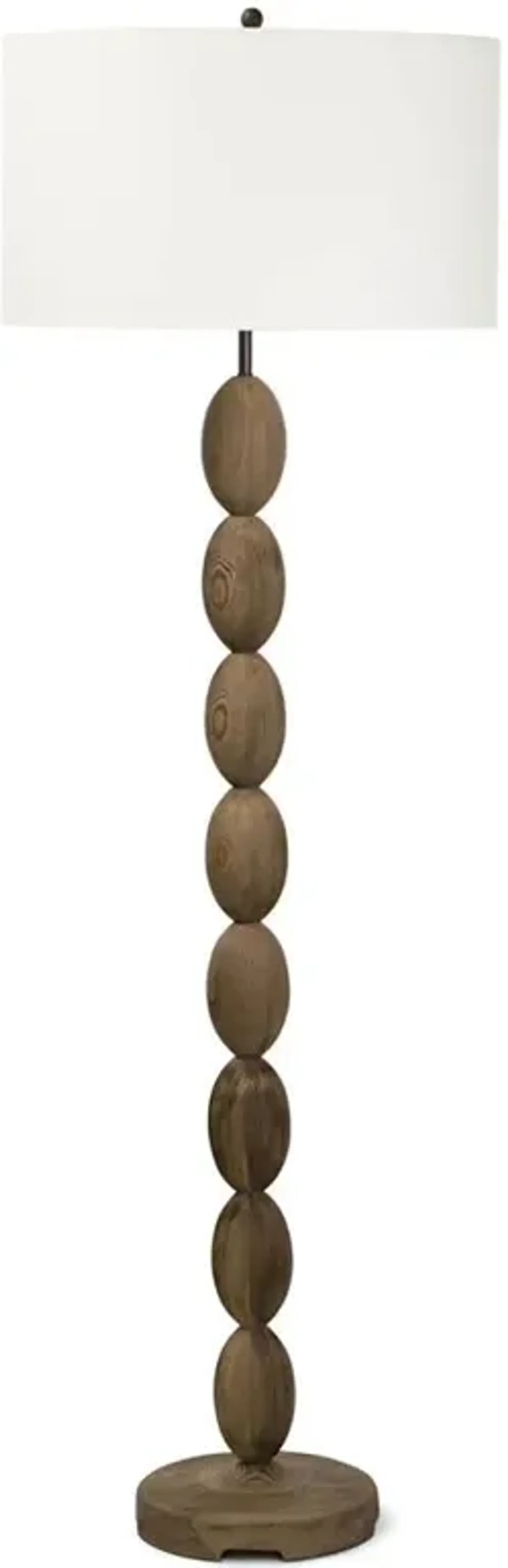 Buoy Natural Birch Wood Column Floor Lamp