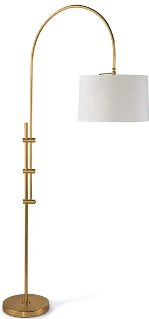 Arc Regency Natural Brass Steel Adjustable Arched Floor Lamp