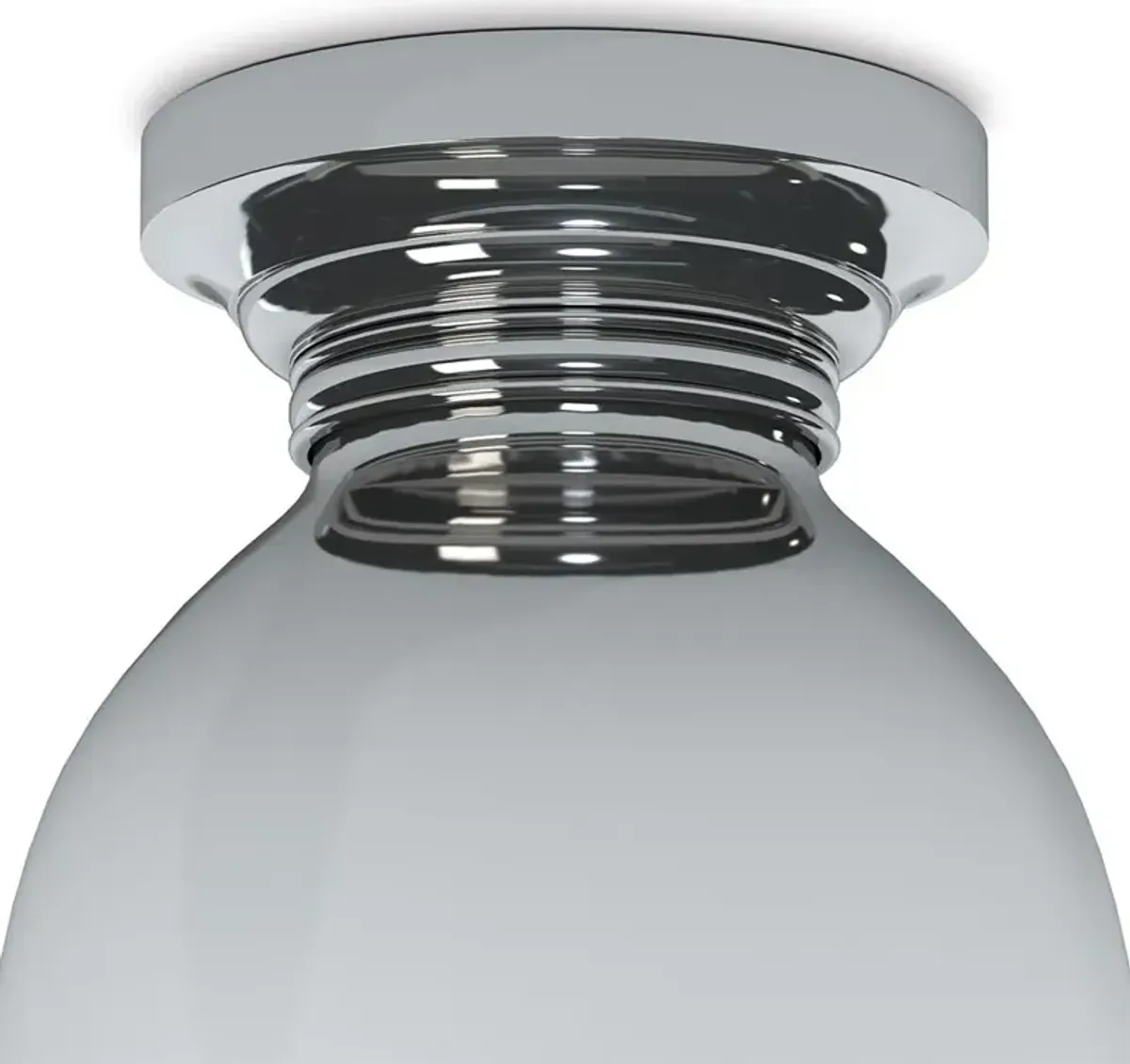 Pantry Industrial Loft Polished Nickel Steel Flush Mount