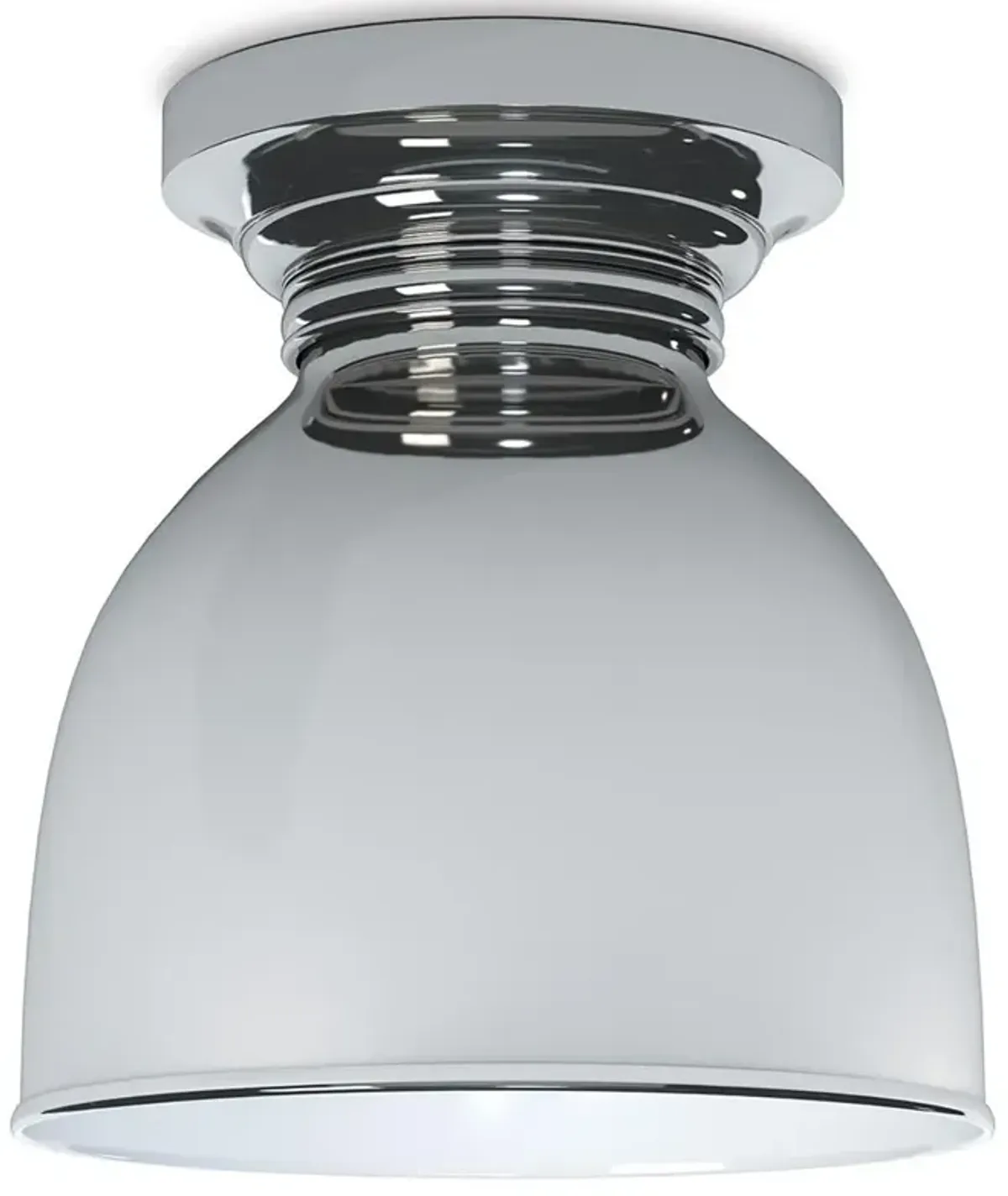 Pantry Industrial Loft Polished Nickel Steel Flush Mount