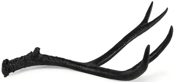 Rustic Lodge Matte Black Aluminum Antler Decorative Sculpture