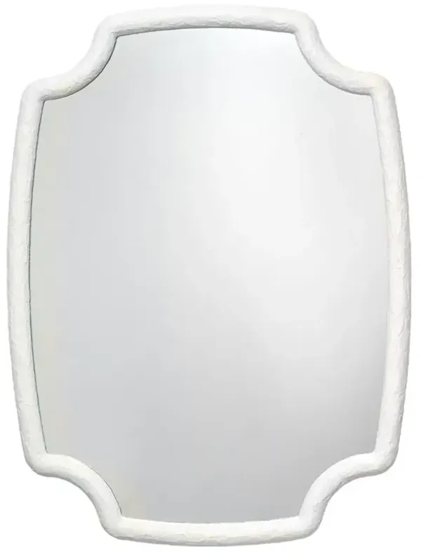 Arman French Country White Textured Resin Quarterfoil Wall Mirror