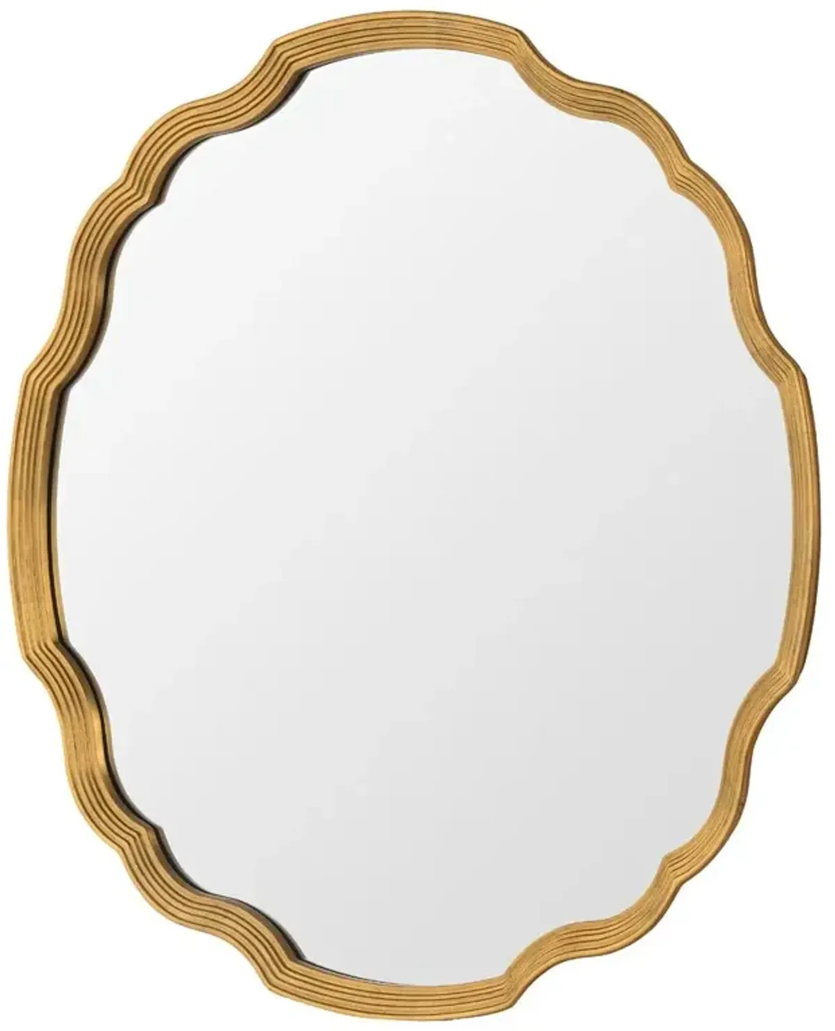 Joy Regency Handcrafted Distressed Gold Wood Frame Round Wall Mirror