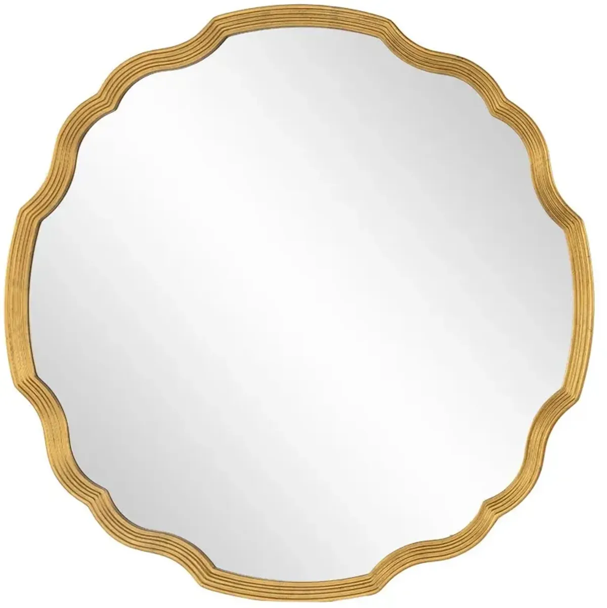 Joy Regency Handcrafted Distressed Gold Wood Frame Round Wall Mirror