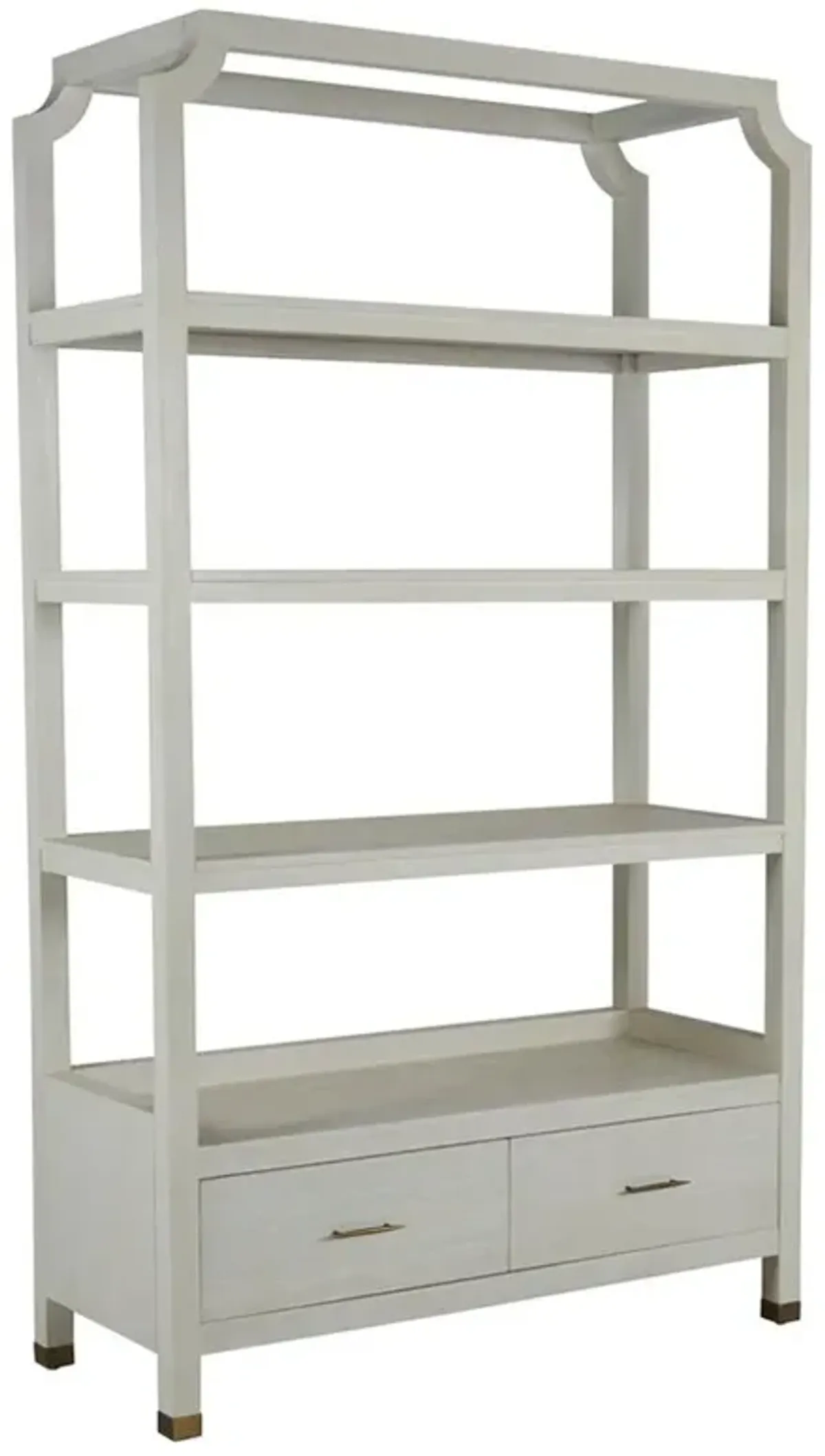 Crest Modern Classic Cerused White Wood Bookcase