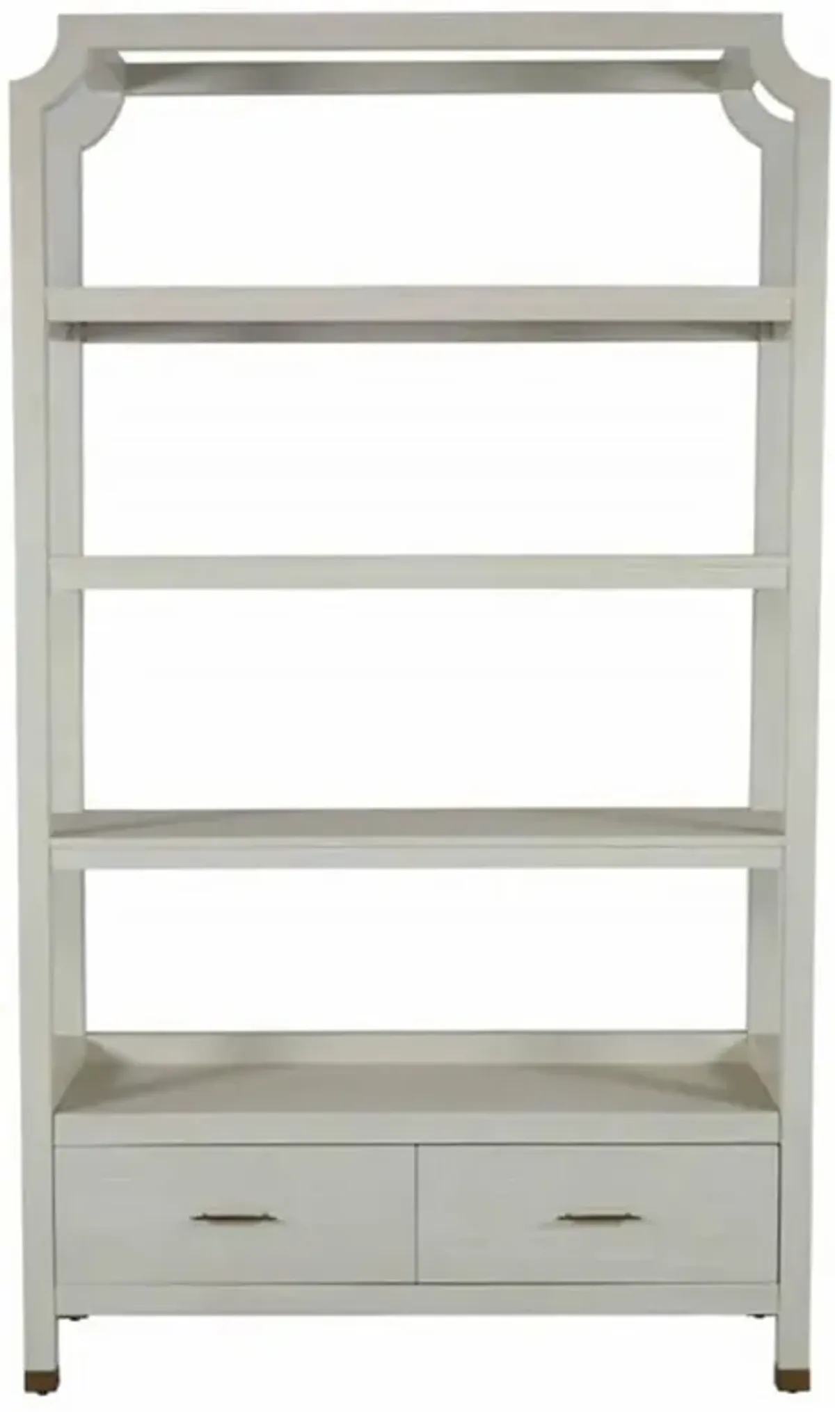 Crest Modern Classic Cerused White Wood Bookcase