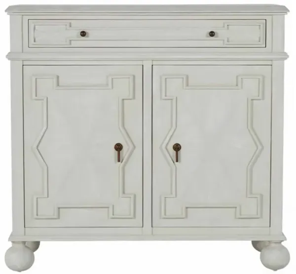 Ezekiel French Country Cerused White Wood Sideboard